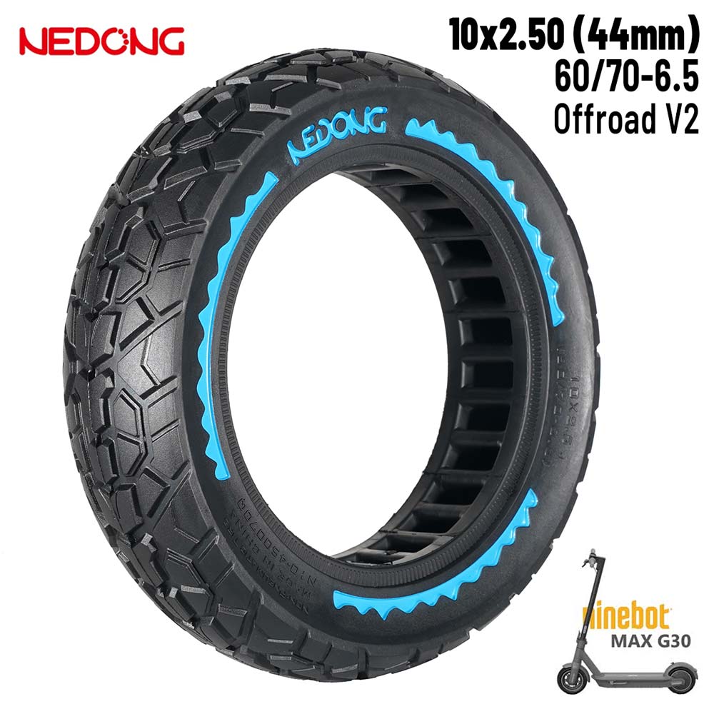 Accesorio para patinetes eléctricos - Rueda maciza azul 10x2,5-6,5 - Offroad (44MM)
