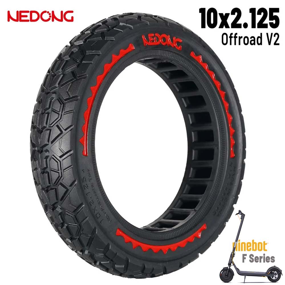 Accesorio para patinetes eléctricos - Rueda maciza ROJO offroad 10x2,125-6,5 42,5mm
