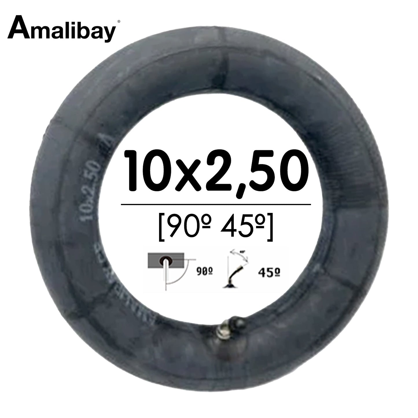 Accesorio para patinetes eléctricos - Cámara de aire 10x2,5 (válvula 90º 45º) - Premium