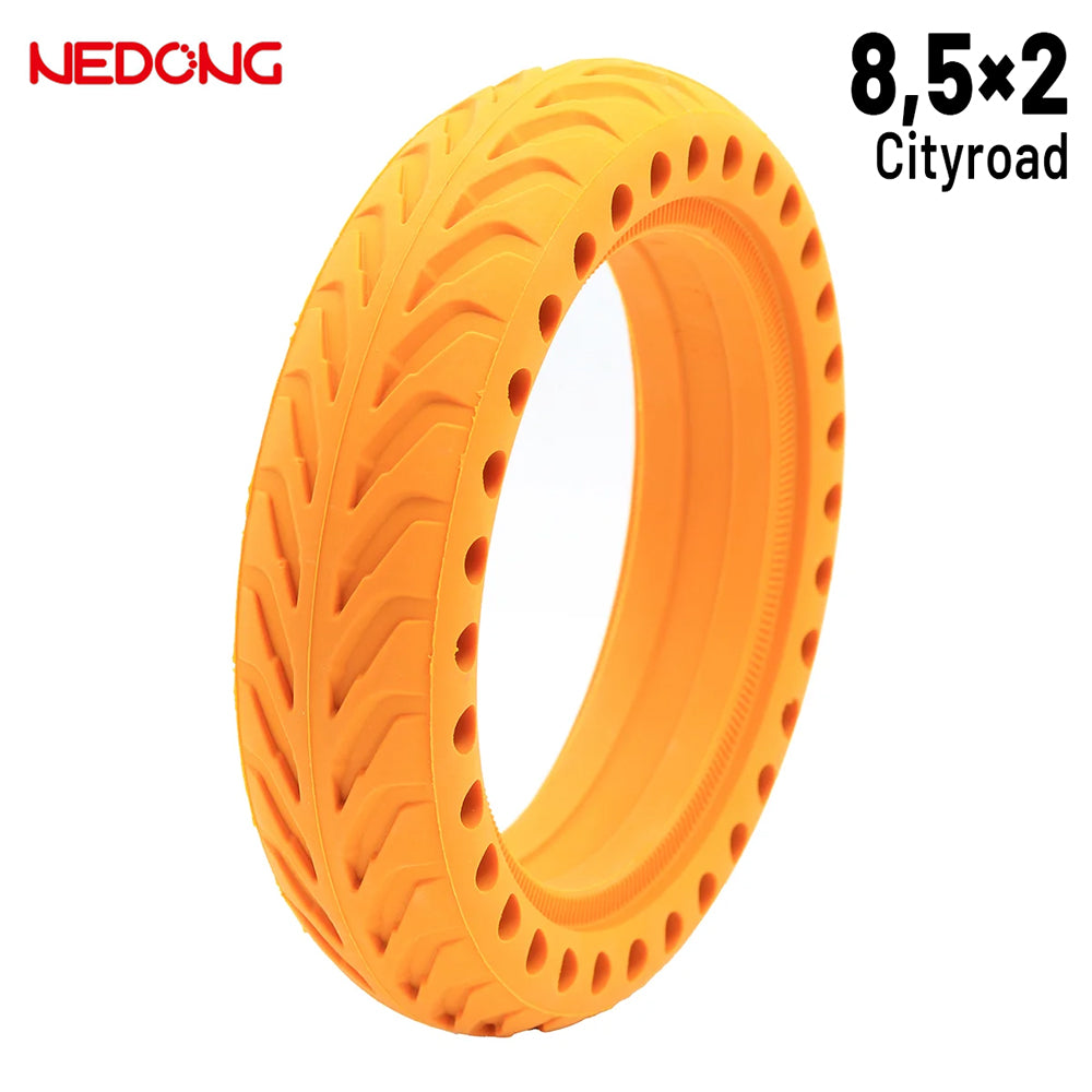 Accesorio para patinetes eléctricos - Rueda maciza 8,5x2 Agujereada AMARILLA Para Xiaomi