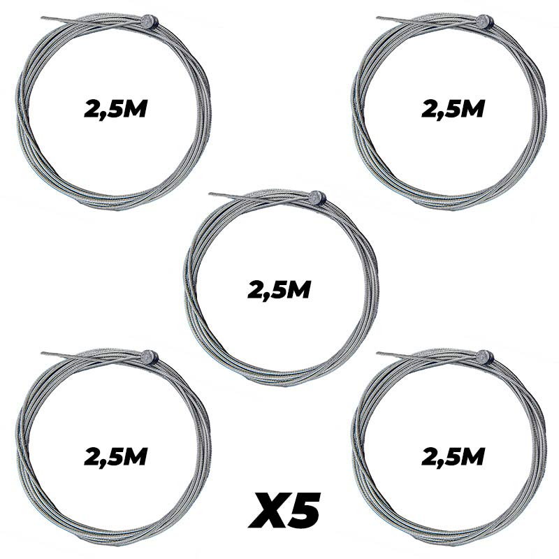 Accesorio para patinetes eléctricos - Cable de freno 2,5 metros genérico (pack de 5 unidades)