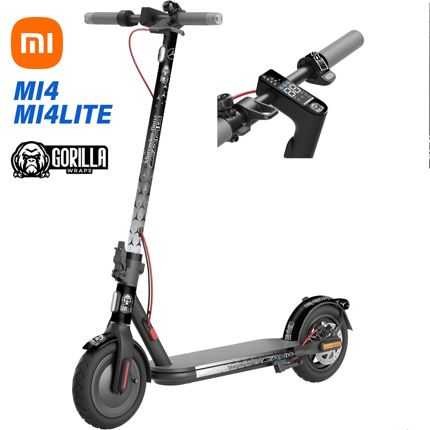 Accesorio para patinetes eléctricos - Vinilo para Xiaomi MI4 / MI4 LITE - Mercedes AMG