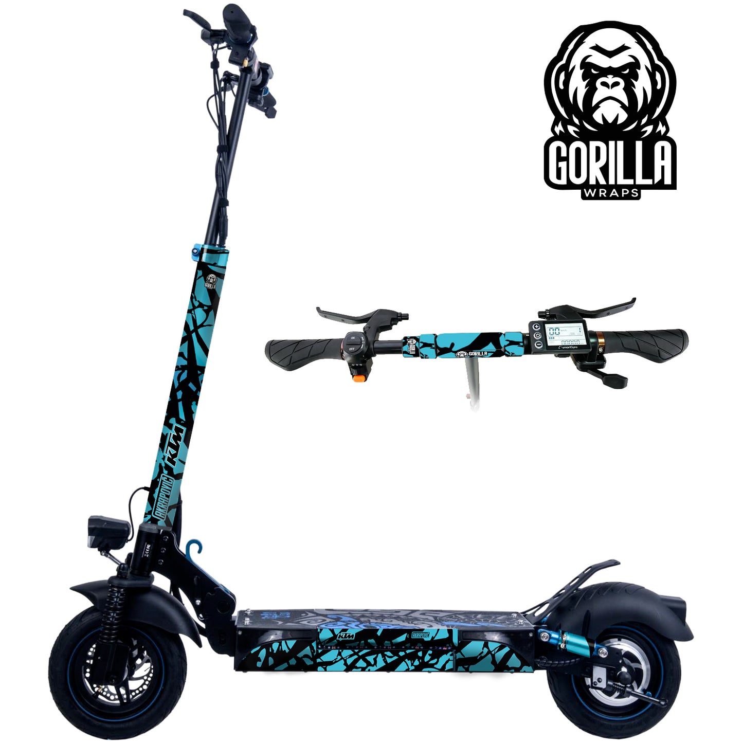 Accesorio para patinetes eléctricos - Vinilo para Smartgyro Rockway, Speedway y Crossover KTM - Azul turquesa