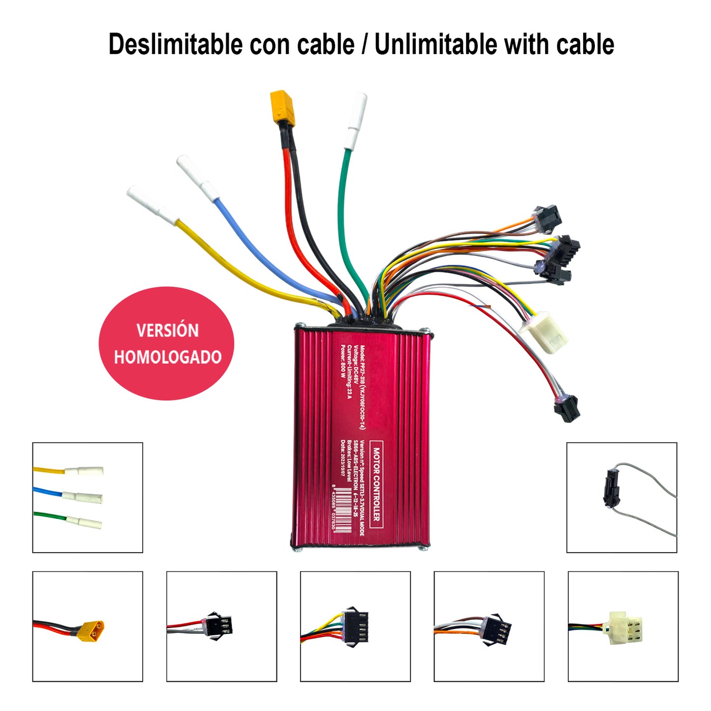 Accesorio para patinetes eléctricos - Controladora Smartgyro Rockway PRO / Speedway / Rockway - 48V-23A - Deslimitación CON cable - Versión homologada (2023)