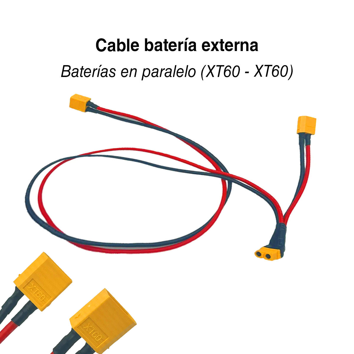 Accesorio para patinetes eléctricos - Cable para baterías externas en paralelo (conector XT60-XT60)