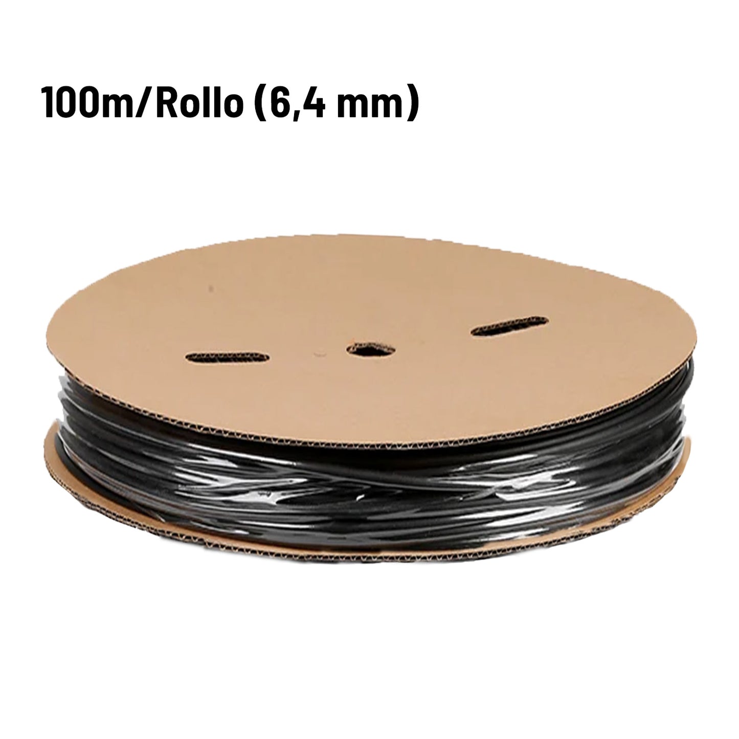 Accesorio para patinetes eléctricos - Tubo termorretráctil con adhesivo interno (doble pared) negro de 100 metros - 1 ROLLO 3:1 (6.4 mm)