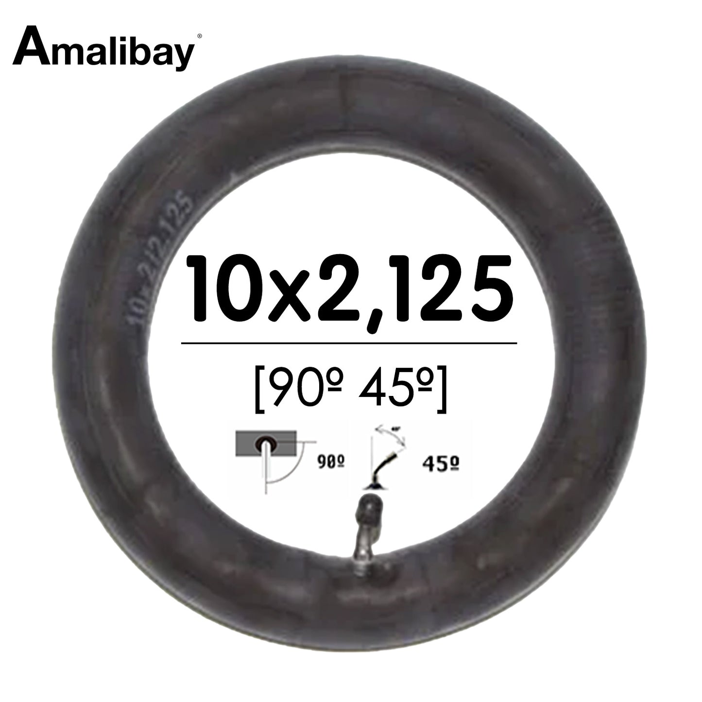 Accesorio para patinetes eléctricos - Cámara de aire reforzada 10x2,125 (válvula 90º 45º) - Premium