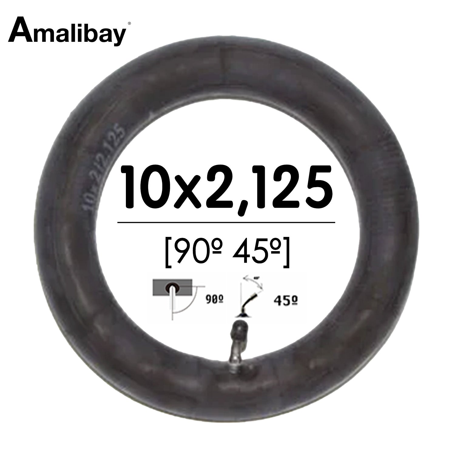 Accesorio para patinetes eléctricos - Cámara de aire reforzada 10x2,125 (válvula 90º 45º) - Premium