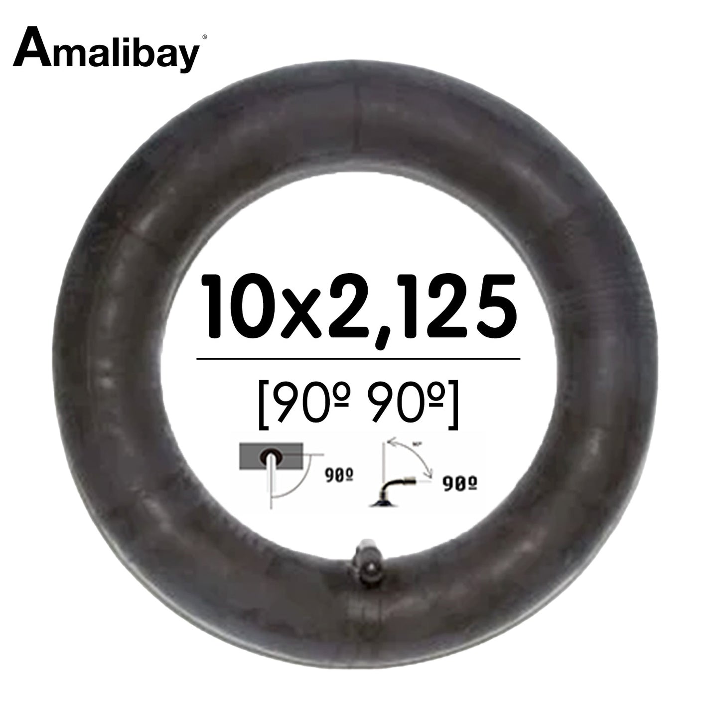 Accesorio para patinetes eléctricos - Cámara de aire 10x2,125 (valvula 90º 90º)