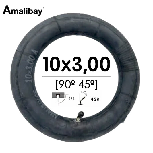 Accesorio para patinetes eléctricos - Cámara de aire 10x3 - 255x80 (válvula 90º 45º)