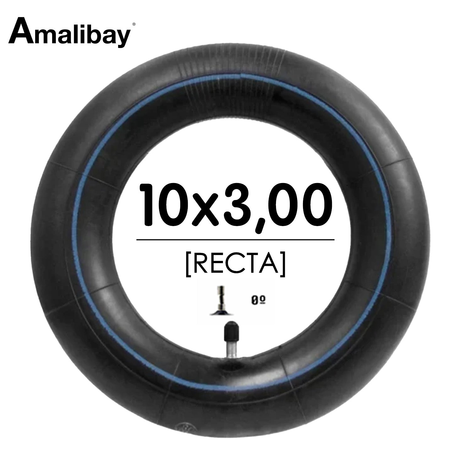 Accesorio para patinetes eléctricos - Cámara de aire 10x3 - 255x80 (válvula recta)