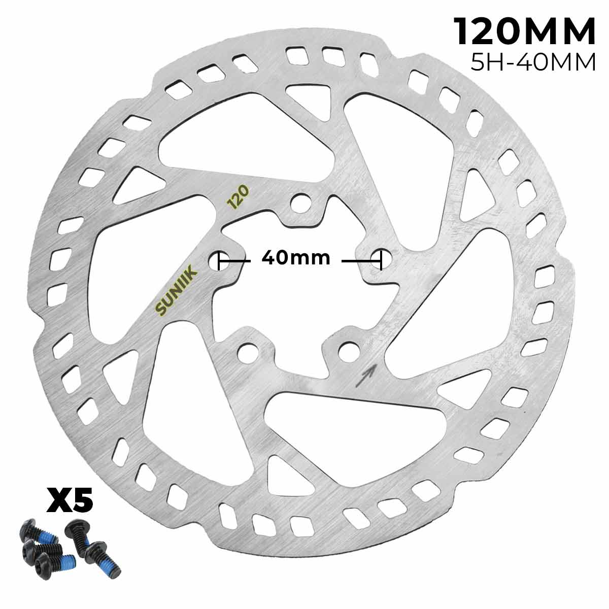 Accesorio para patinetes eléctricos - Disco de freno 120mm para Xiaomi M365 / 1S / Lite, MI3  - Dentado (5H -40MM)