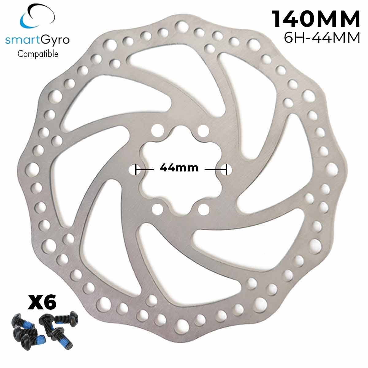 Accesorio para patinetes eléctricos - Disco de freno 140mm - Dentado (6H -44MM)