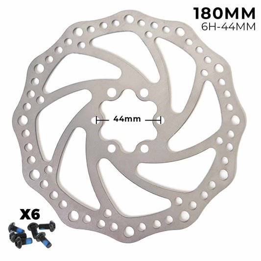Accesorio para patinetes eléctricos - Disco de freno 180mm - Dentado (6H -44MM)