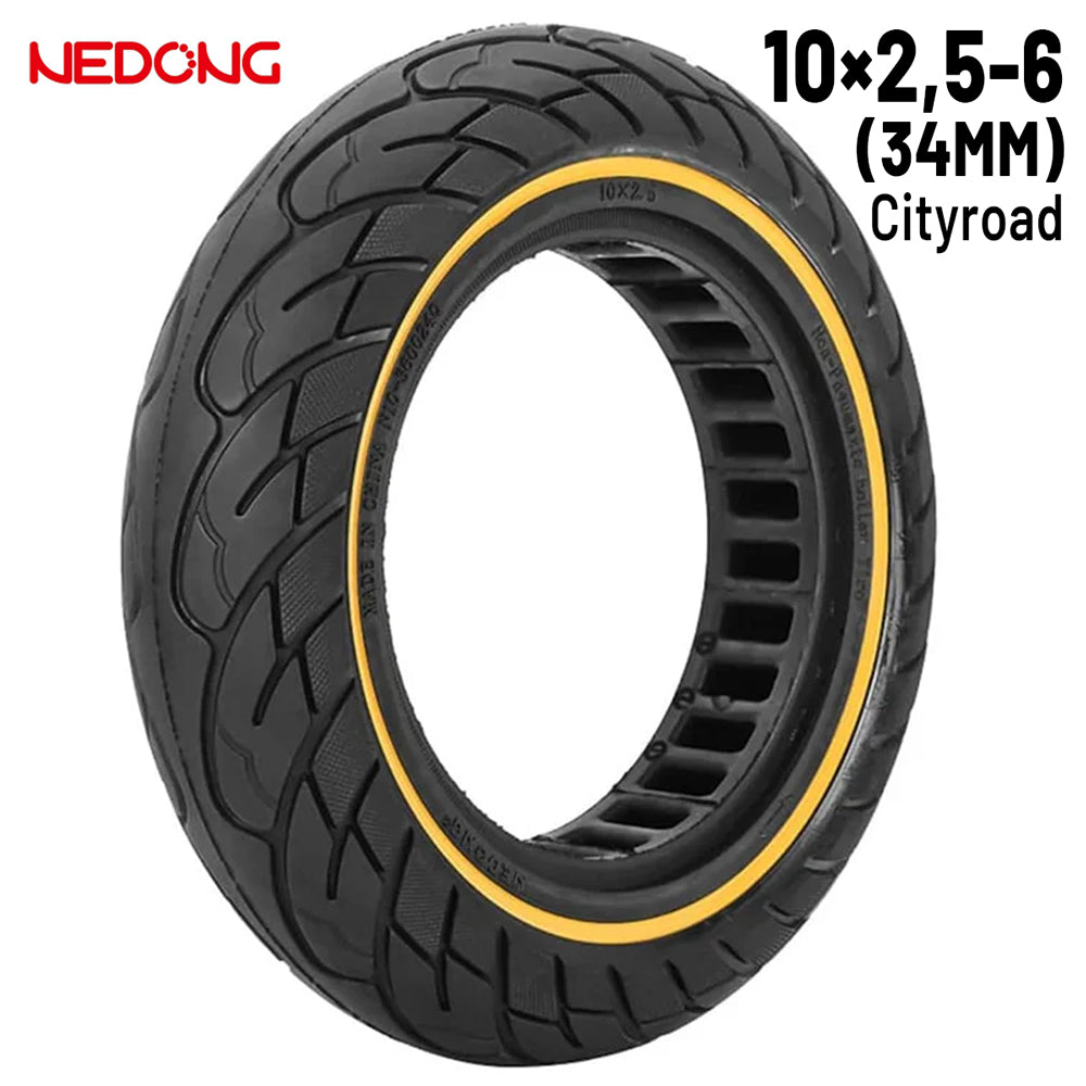 Accesorio para patinetes eléctricos - Rueda maciza 10x2,5-6 Amarilla (34MM)