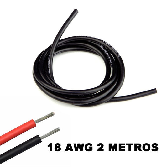 Accesorio para patinetes eléctricos - Cable eléctrico Silicona Flexible 18 AWG (Negro)
