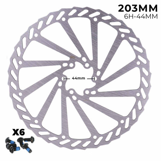 Accesorio para patinetes eléctricos - Disco de freno 203mm - Dentado (6H -44MM)