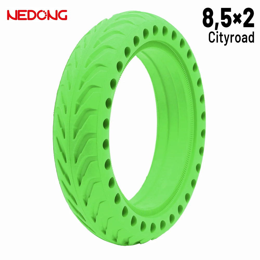 Accesorio para patinetes eléctricos - Rueda maciza 8,5x2 Agujereada VERDE Para Xiaomi