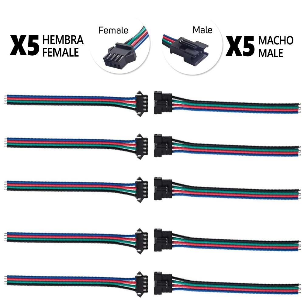 Accesorio para patinetes eléctricos - Conector SM 4 pines con cable 22 AWG - 5M/5H (pack 10 unidades)