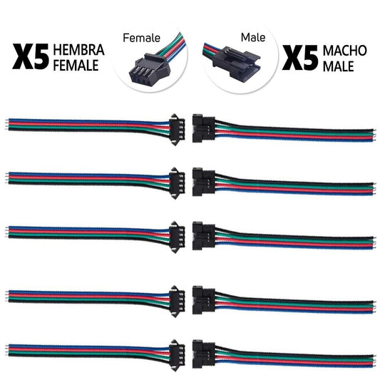 Accesorio para patinetes eléctricos - Conector SM 4 pines con cable 22 AWG - 5M/5H (pack 10 unidades)