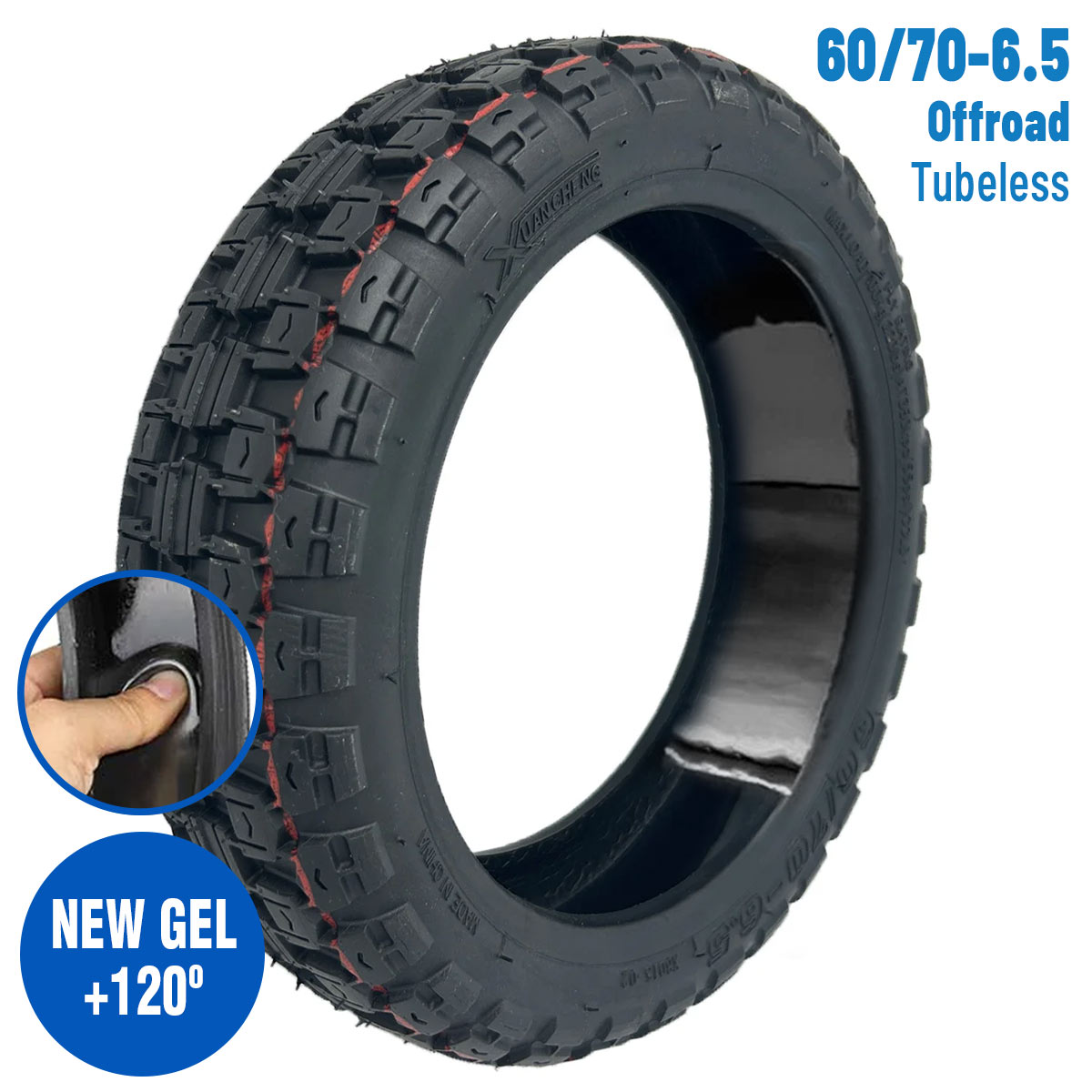 Accesorio para patinetes eléctricos - Neumático 60/70-6,5 Offroad (Con gel antipinchazos)