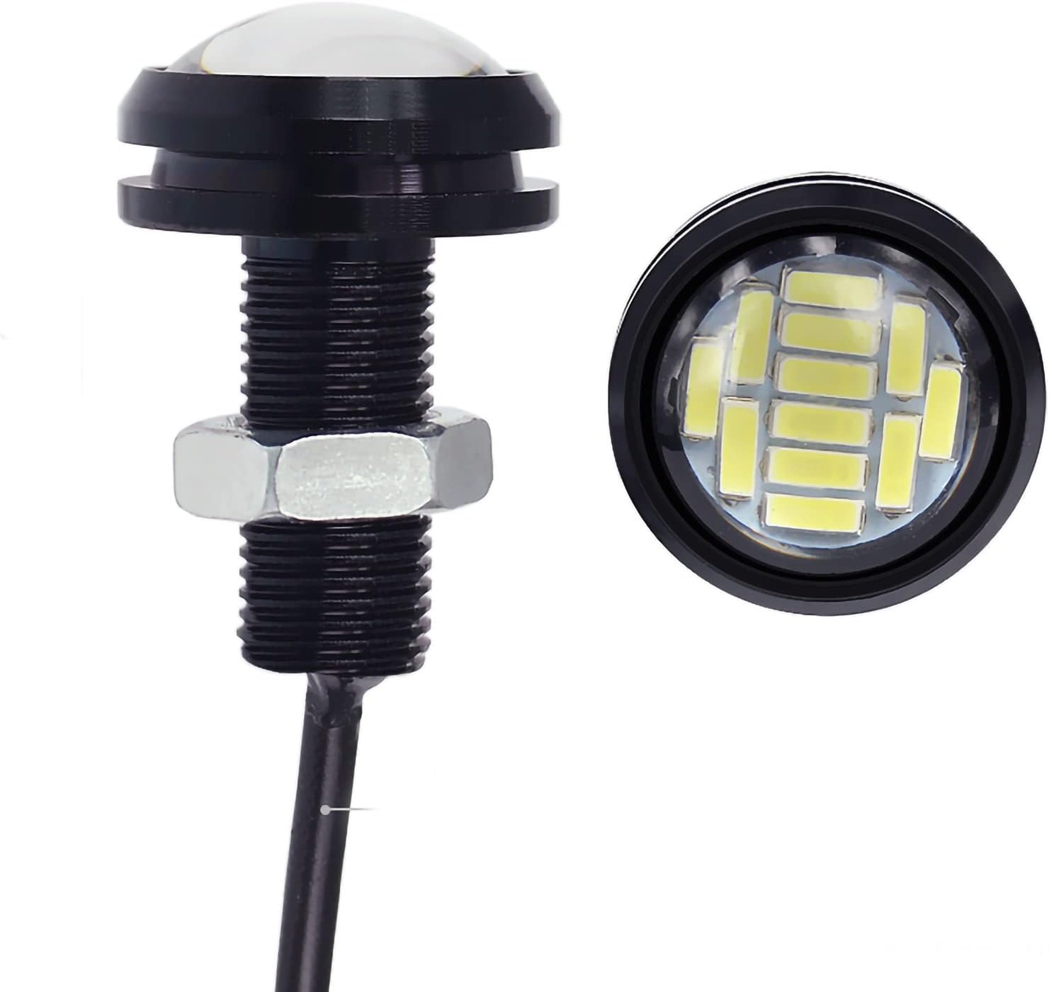 Accesorio para patinetes eléctricos - Luz Led ojo de Aguila (pack de 2 luces) Blanco (12 leds por luz)