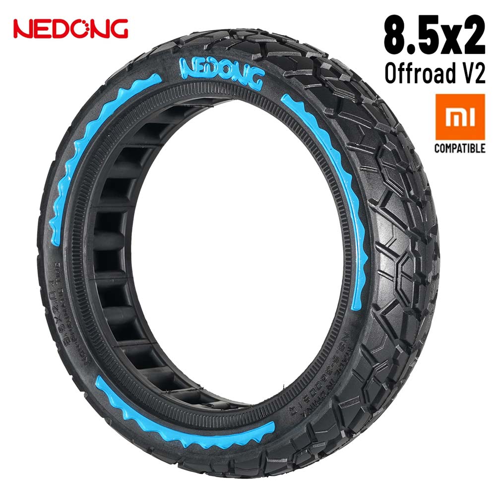 Accesorio para patinetes eléctricos - Rueda maciza azul ultraligera 8,5x2 (Versión offroad V2)