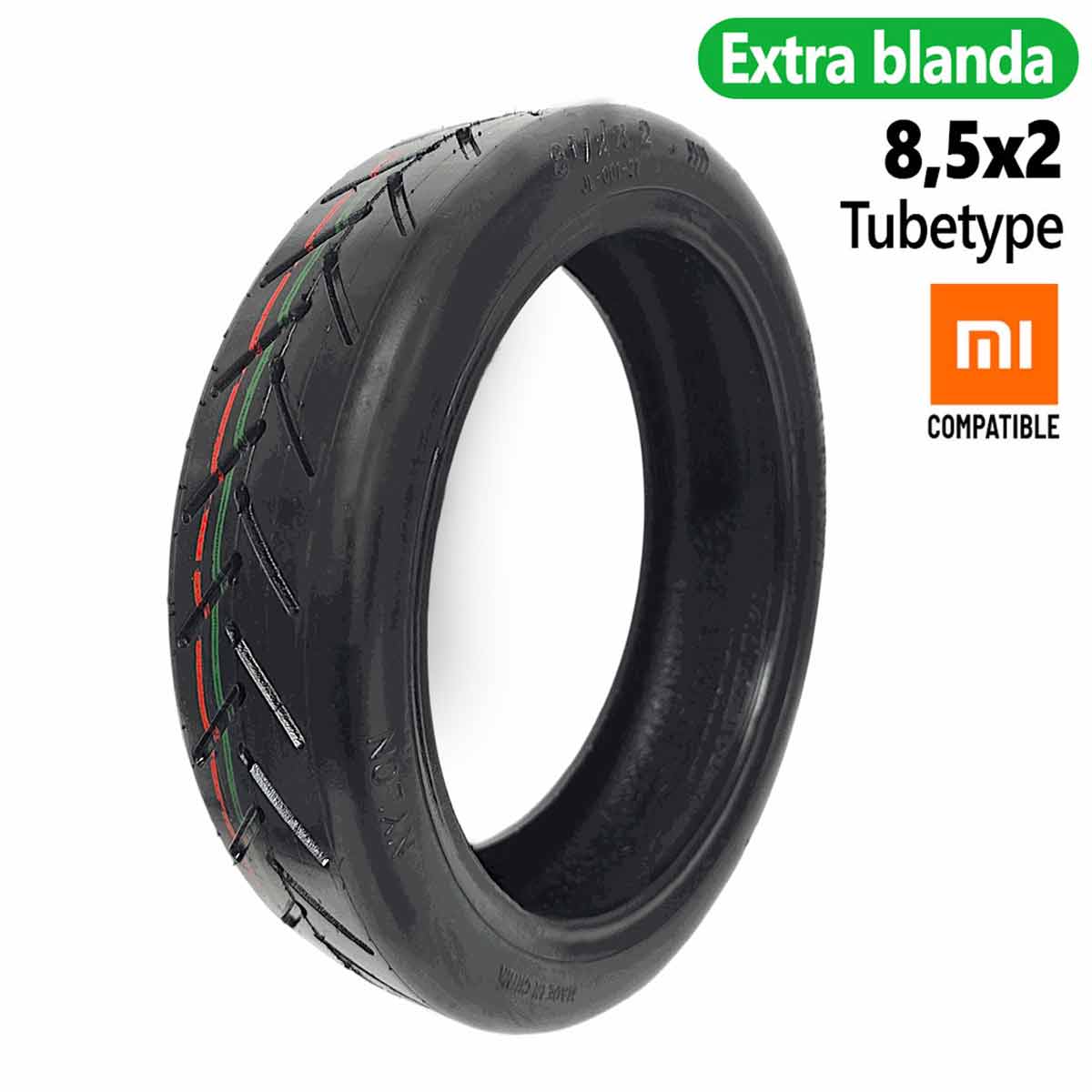 Accesorio para patinetes eléctricos - Rueda Cubierta 8,5x2-6,1 tubetype - (Goma blanda)