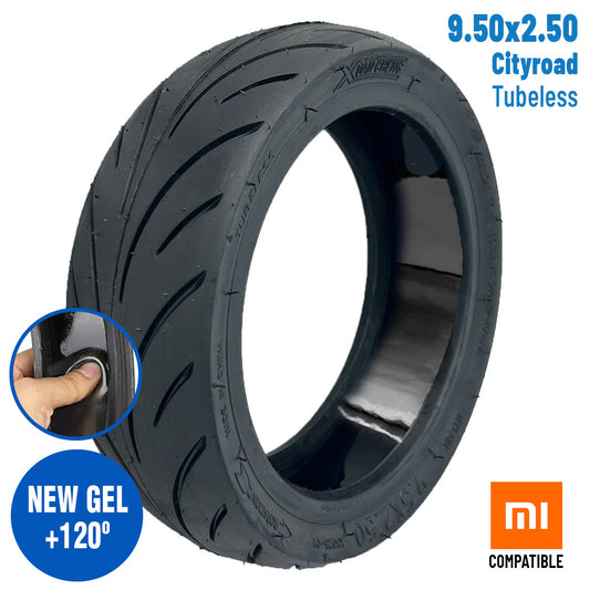Accesorio para patinetes eléctricos - Neumático 9,5x2,50 Tubeless (Con gel antipinchazos)  - Compatible con Xiaomi