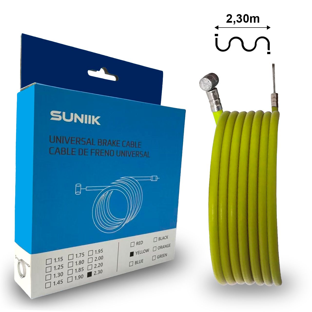 Accesorio para patinetes eléctricos - Cable de Freno Genérico 2.3 metros (Amarillo)