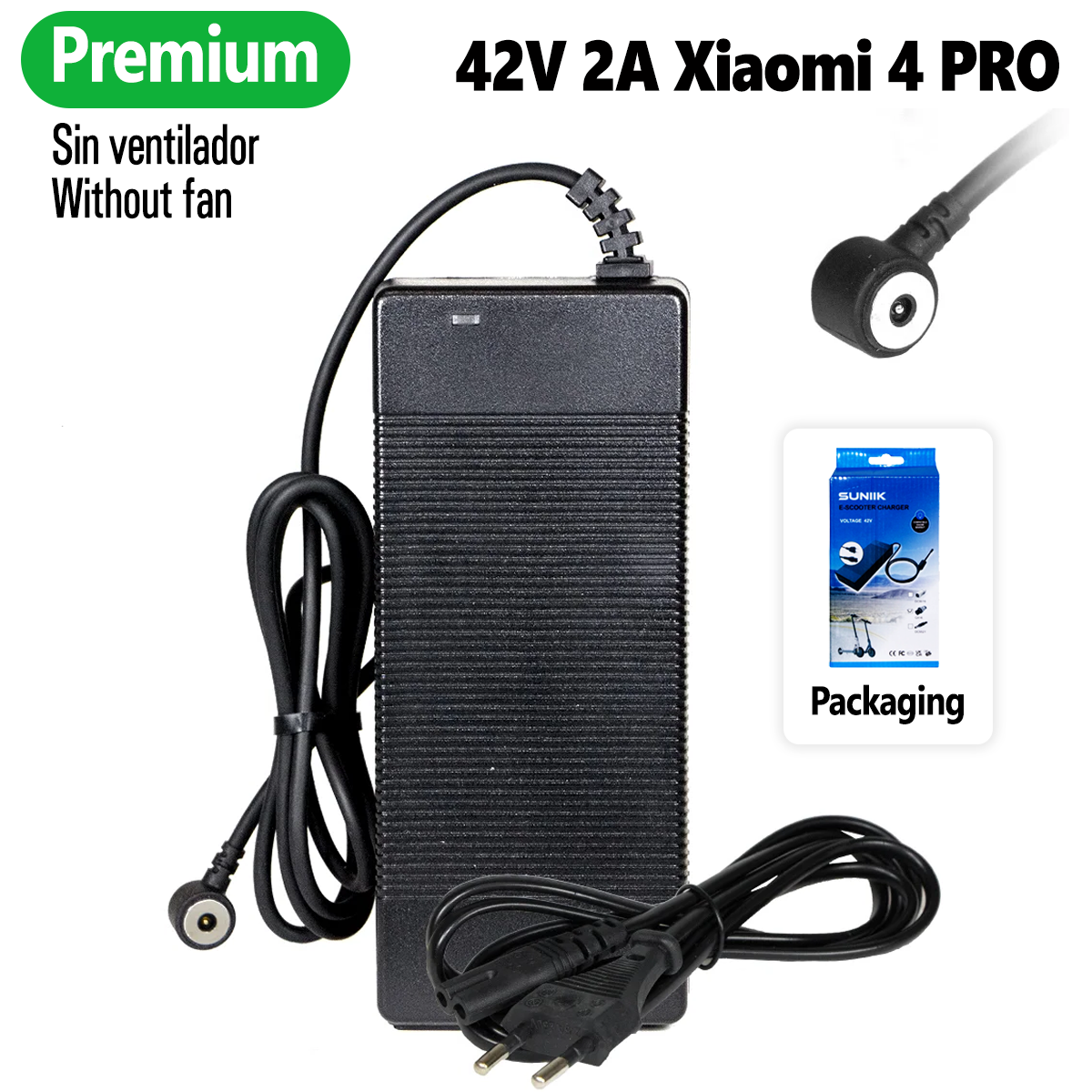 Accesorio para patinetes eléctricos - Cargador premium 42V 2A para Xiaomi 4 PRO