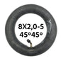 Accesorio para patinetes eléctricos - Cámara de aire 8x2,0-5 (válvula 45º 45º)