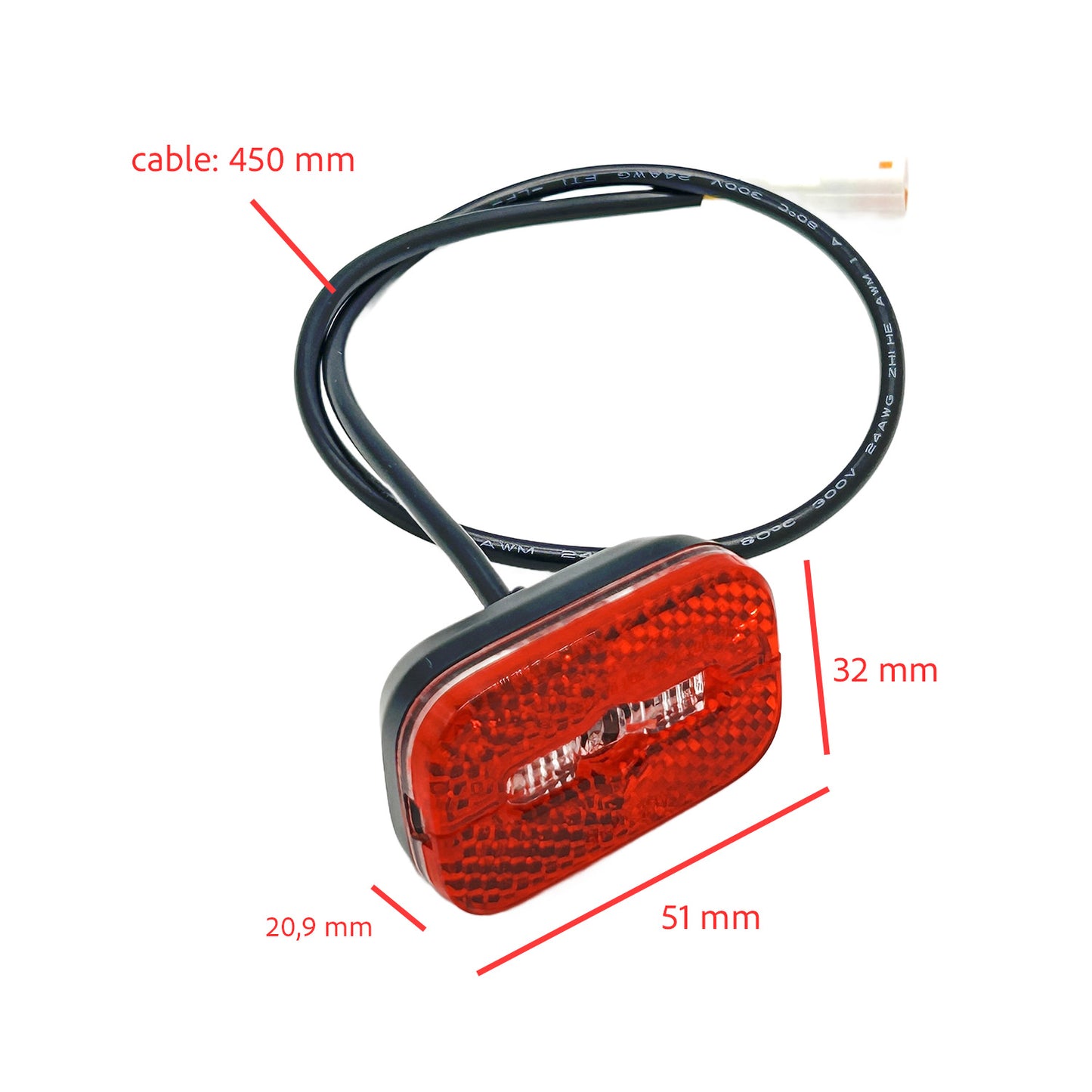 Accesorio para patinetes eléctricos - Luz trasera para Bogist Urbetter M6, Ecoxtrem Bison, B-Mov freestyle 5 y similares