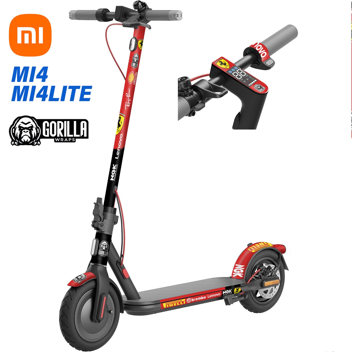 Accesorio para patinetes eléctricos - Vinilo para Xiaomi MI4 / MI4 LITE - Ferrari