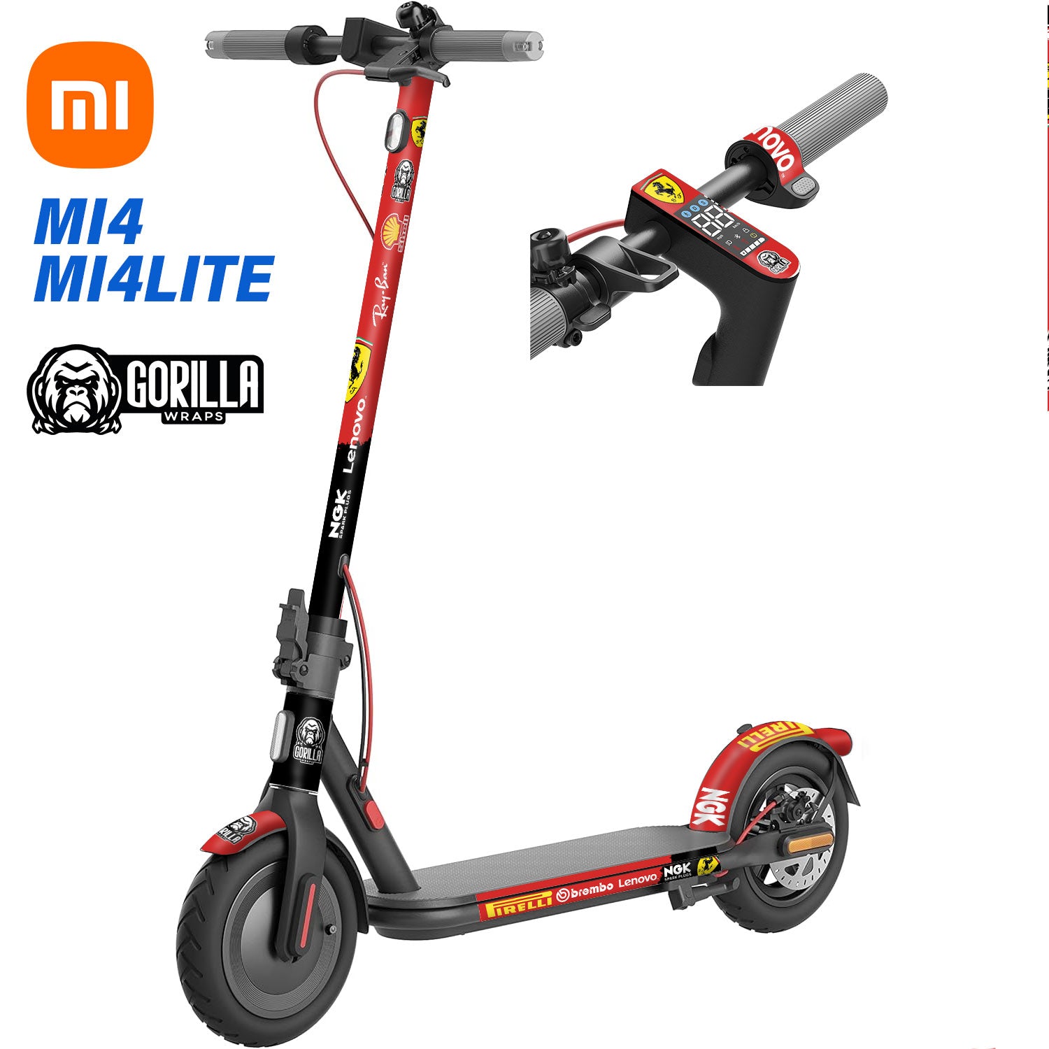 Accesorio para patinetes eléctricos - Vinilo para Xiaomi MI4 / MI4 LITE - Ferrari
