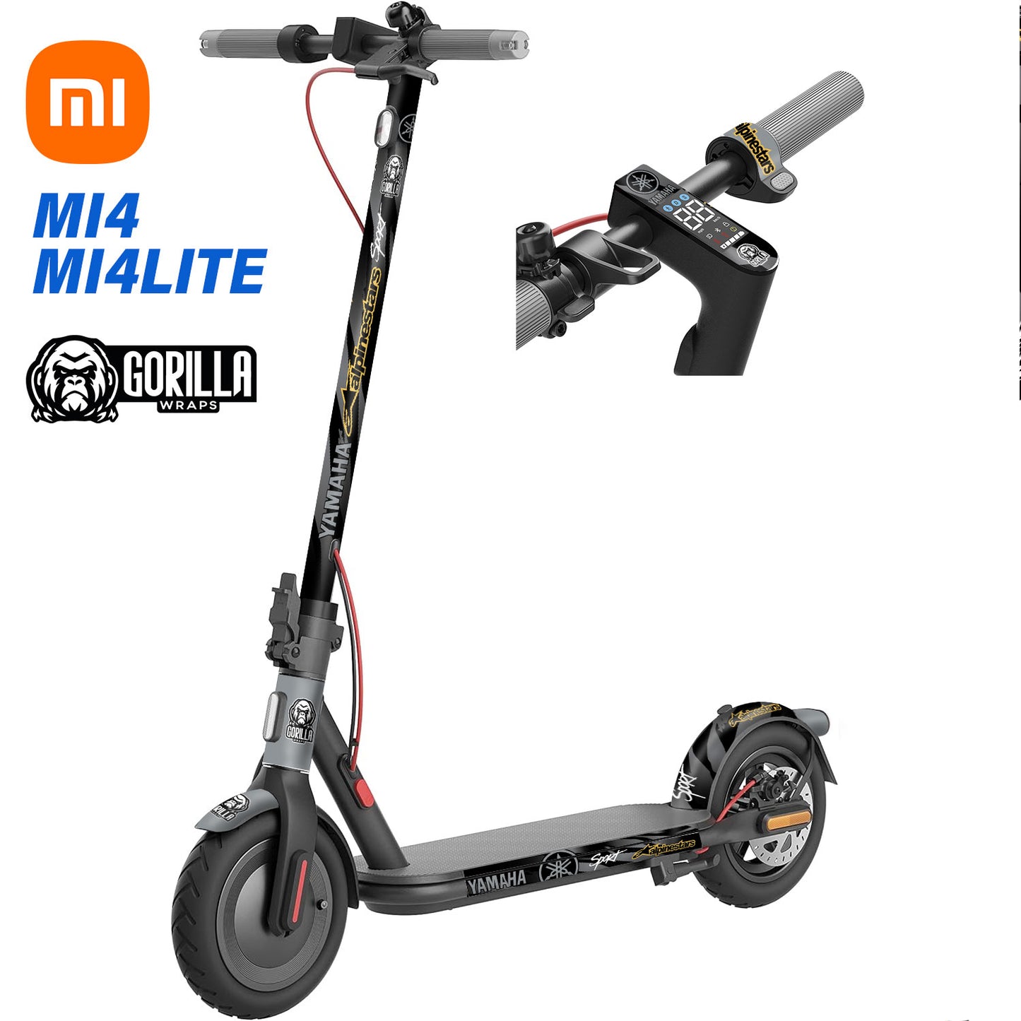 Accesorio para patinetes eléctricos - Vinilo para Xiaomi MI4 / MI4 LITE - Yamaha&amp;Alpine