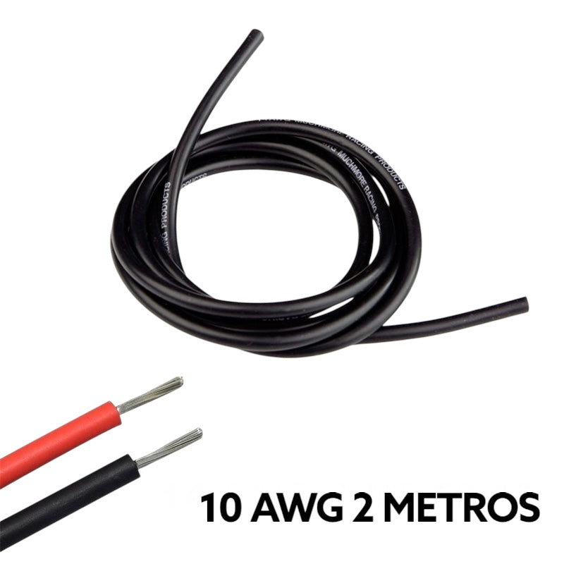Accesorio para patinetes eléctricos - Cable eléctrico Silicona Flexible 10 AWG (Negro) 