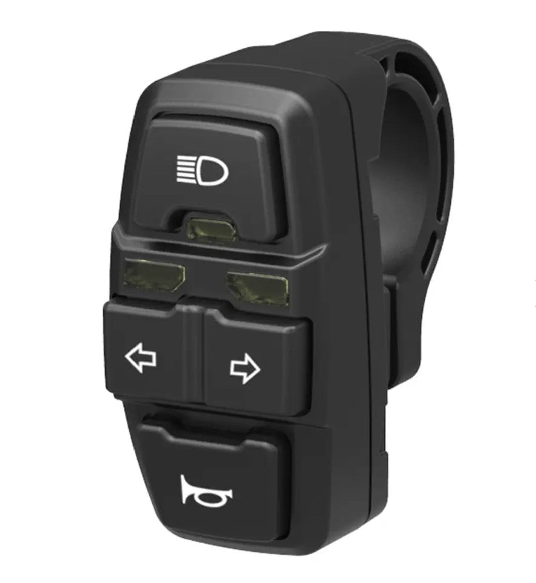 Accesorio para patinetes eléctricos - Botonera BSK321 con Intermitentes, luz y claxon - Cable 1,5M (Conector SM incluido)