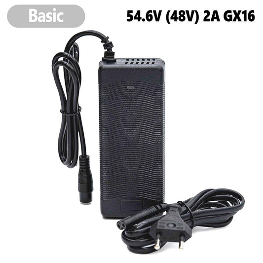 Accesorio para patinetes eléctricos - Cargador 54,6V 2A (conector 3 Pines GX16)