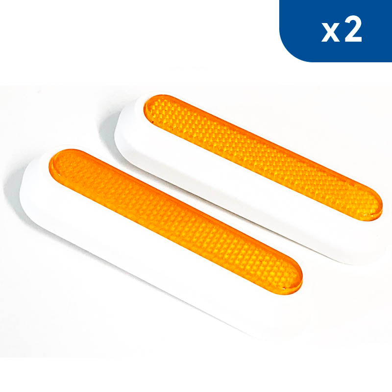 Accesorio para patinetes eléctricos - Tapas laterales traseras blancas con catadióptrico reflectantes para Xiaomi (2 unidades)