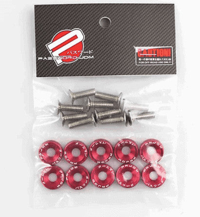 Accesorio para patinetes eléctricos - Arandela Tornillo de Aluminio Rojo (Pack 10 unidades)