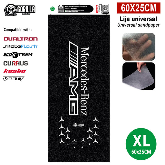 Accesorio para patinetes eléctricos - Base antideslizante universal Mercedes AMG - Talla XL - 60x25cm (modelos Dualtron, Skateflask y similares)