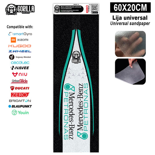 Accesorio para patinetes eléctricos - Base antideslizante universal Mercedes Petronas - Talla M - 60x20cm (Xiaomi, Smartgyro, Kukirin, Ninebot, Niu, Kaboo, Teverun)