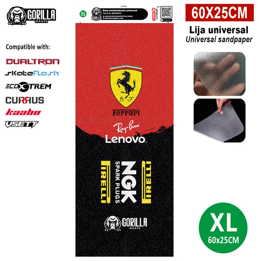 Accesorio para patinetes eléctricos - Base antideslizante universal Ferrari - Talla XL - 60x25cm (modelos Dualtron, Skateflask y similares)