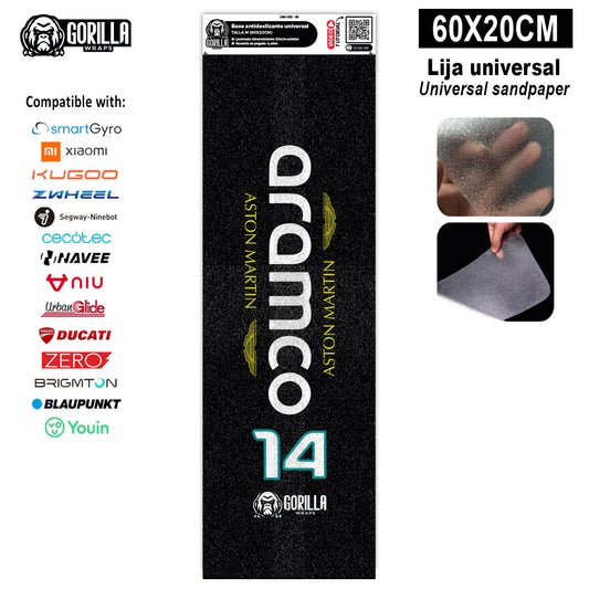 Accesorio para patinetes eléctricos - Base antideslizante universal Aston Martin&amp;Aramco - Talla M - 60x20cm (Xiaomi, Smartgyro, Kukirin, Ninebot, Niu, Kaboo, Teverun)