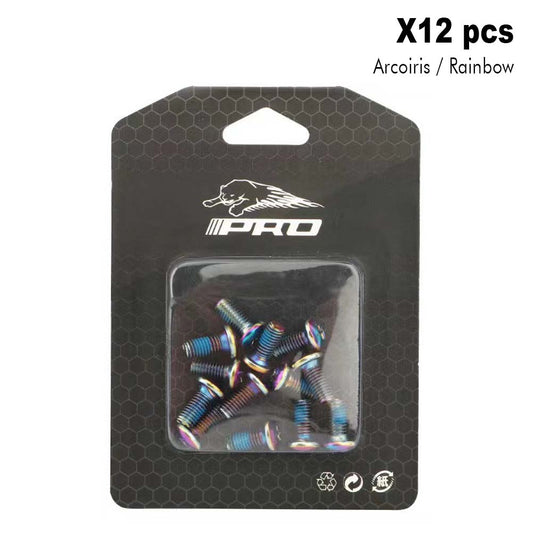 Accesorio para patinetes eléctricos - Tornillos de disco arcoíris (Pack 12 unidades)