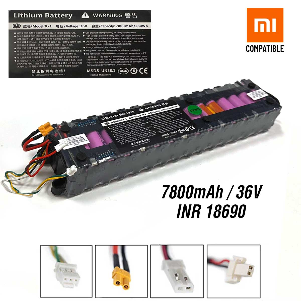 Accesorio para patinetes eléctricos - Batería para Xiaomi M365/1S/Essential/Mi3 7,8 Ah