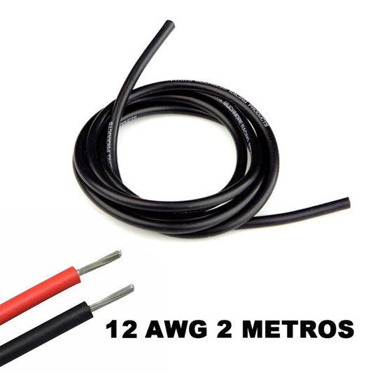 Accesorio para patinetes eléctricos - Cable eléctrico Silicona Flexible 12 AWG (Negro) 