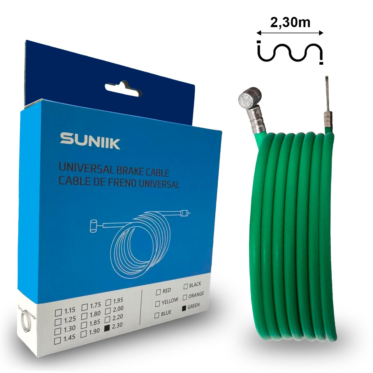 Accesorio para patinetes eléctricos - Cable de Freno Genérico 2.3 metros (Verde)