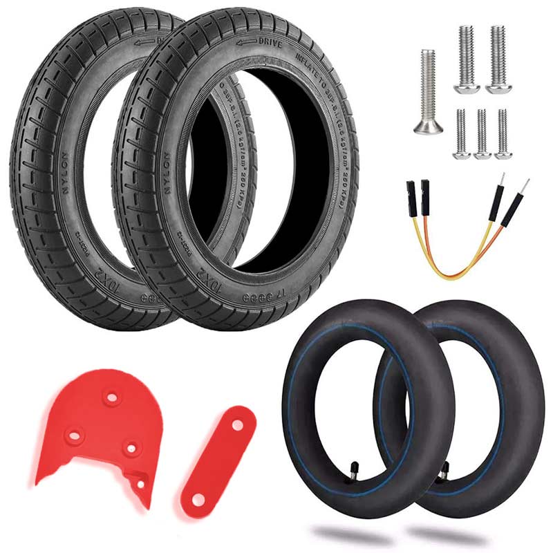 Accesorio para patinetes eléctricos - Kit completo 10 pulgadas para Xiaomi (rojo)